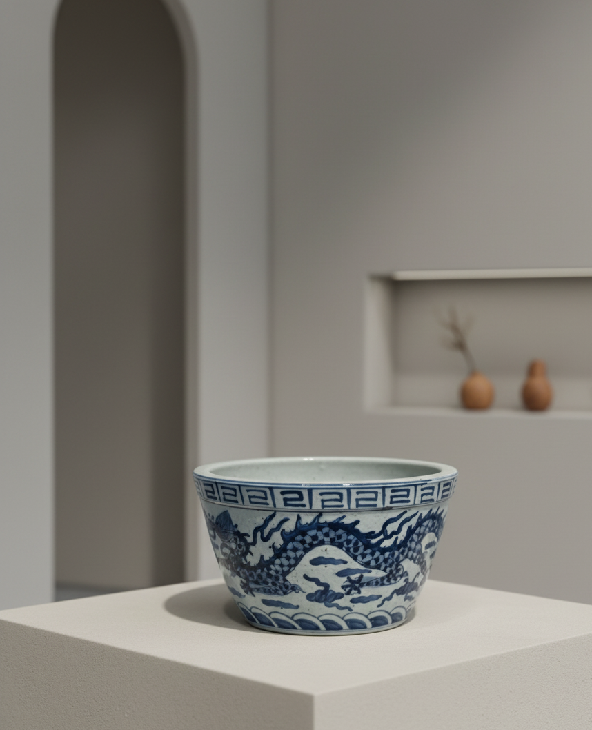 Chinoiserie drage blomsterpotte