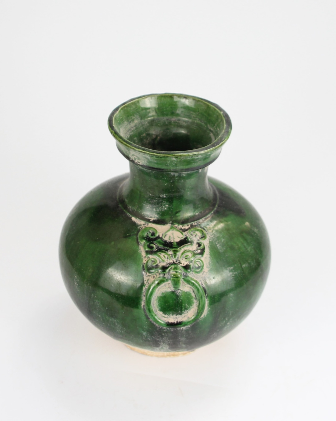 Grønn kinesisk vase med natur bunn - liten