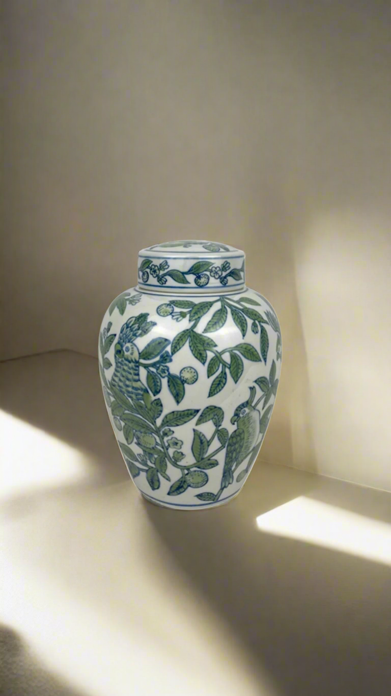 Grønn og blå Tea Jar