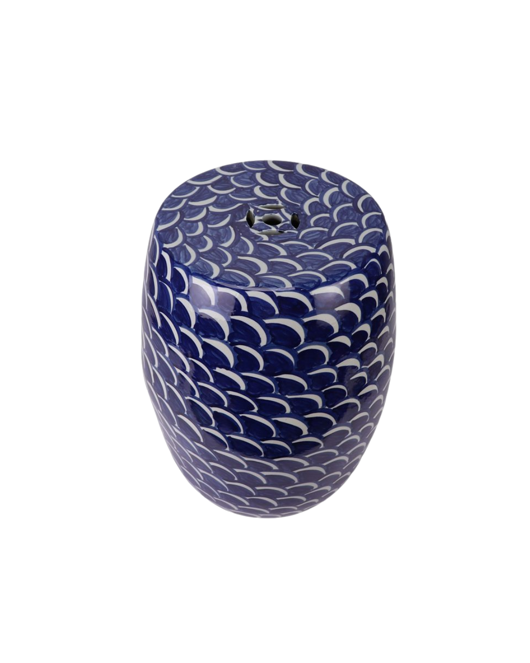 Garden Stool med blå bølger