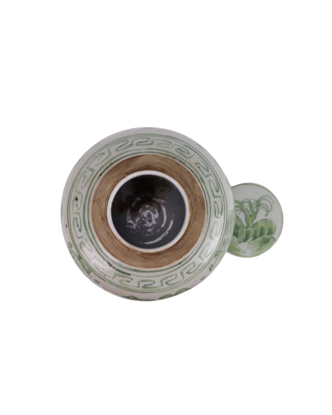 Tea Jar med grønt landskapsmotiv - og lokk