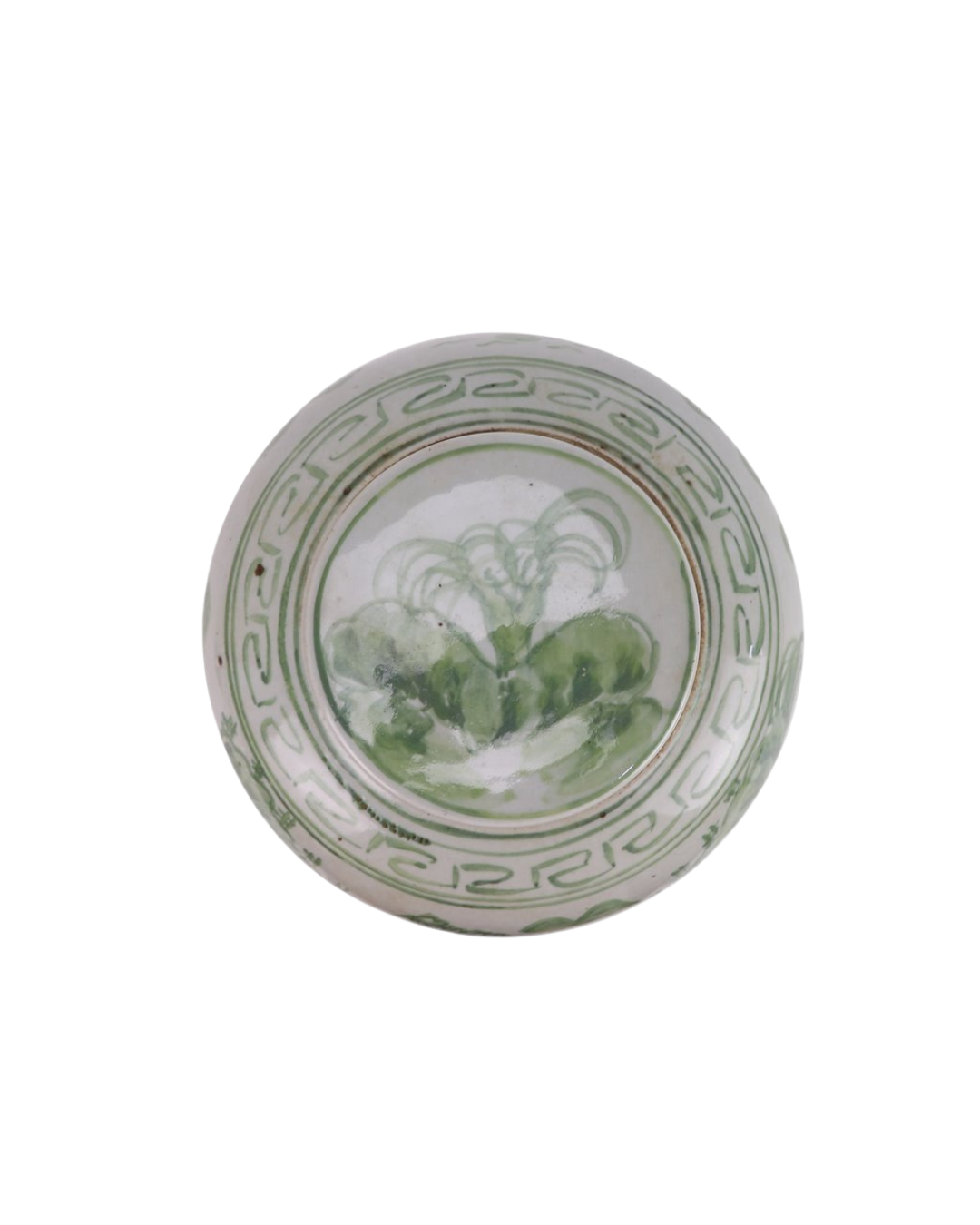 Tea Jar med grønt landskapsmotiv - og lokk