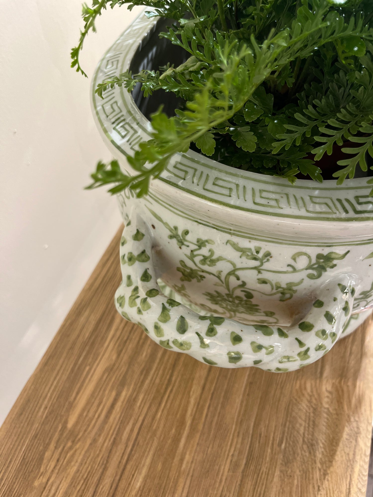 Hvit og grønn drage jardinière blomsterpotte