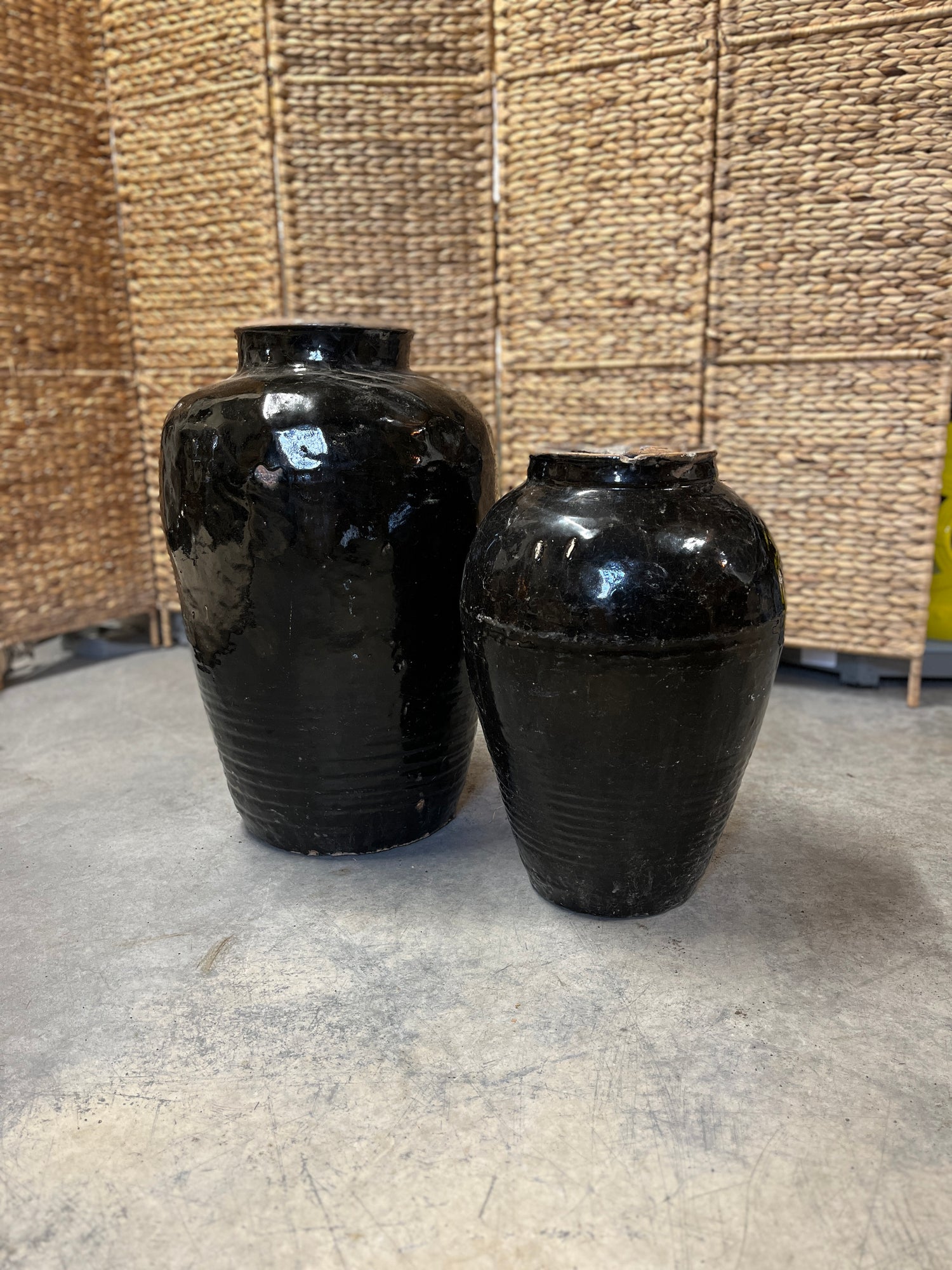 Kimchi stor sort glasert krukke