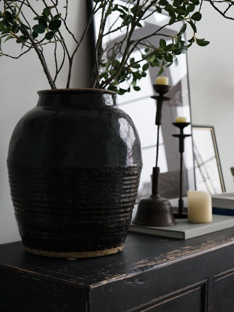 Kimchi sort glasert krukke