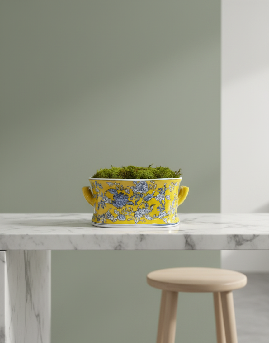 Gul jardinière blomsterpotte