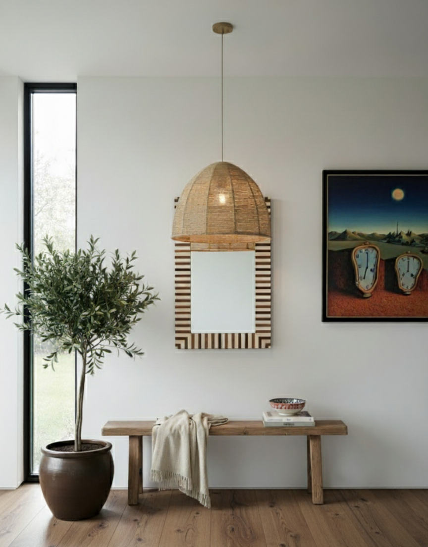 Valnøtt og harpiks speil