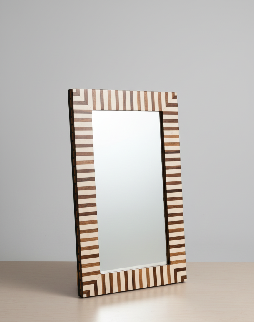 Valnøtt og harpiks speil