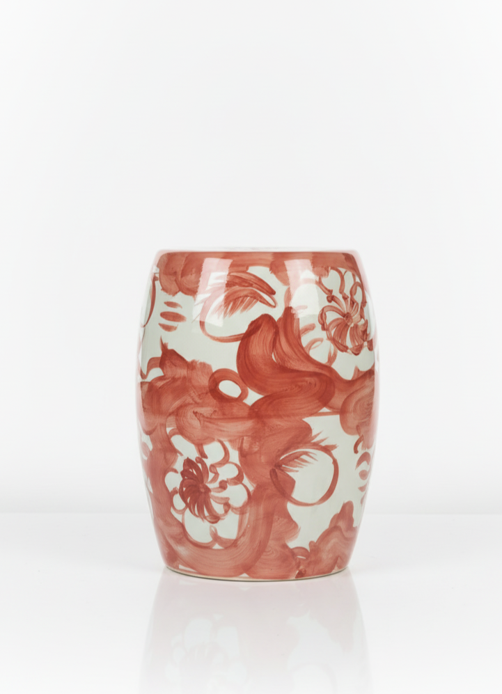 Garden Stool med rødt mønster