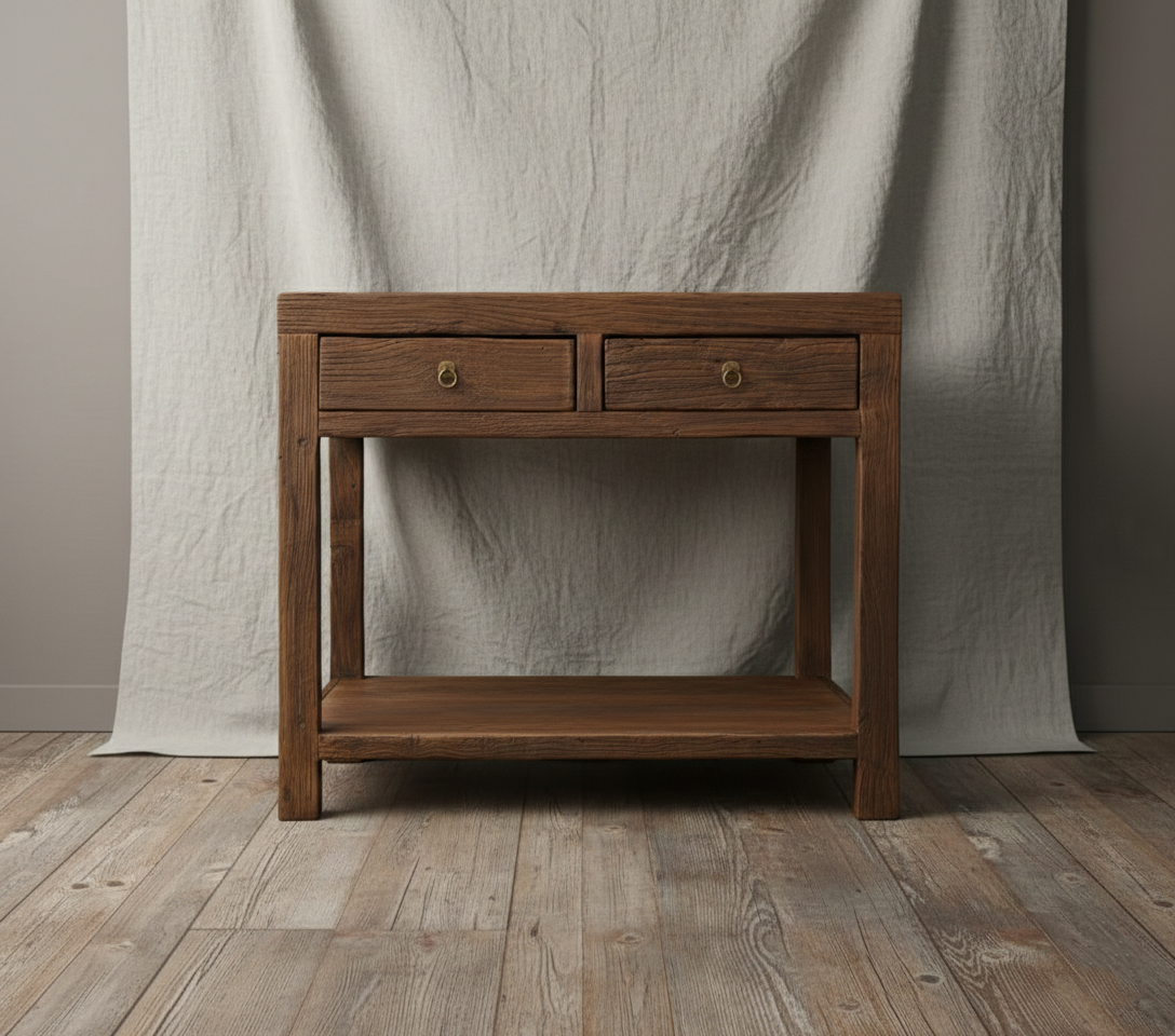 RW konsollbord med skuffer - brun