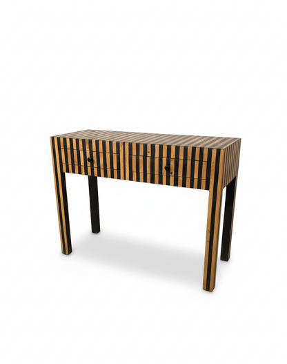 Valnøtt og harpiks konsollbord med skuffer