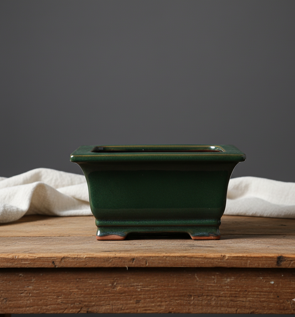 Grønn jardinière blomsterpotte