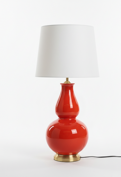 Rød bordlampe