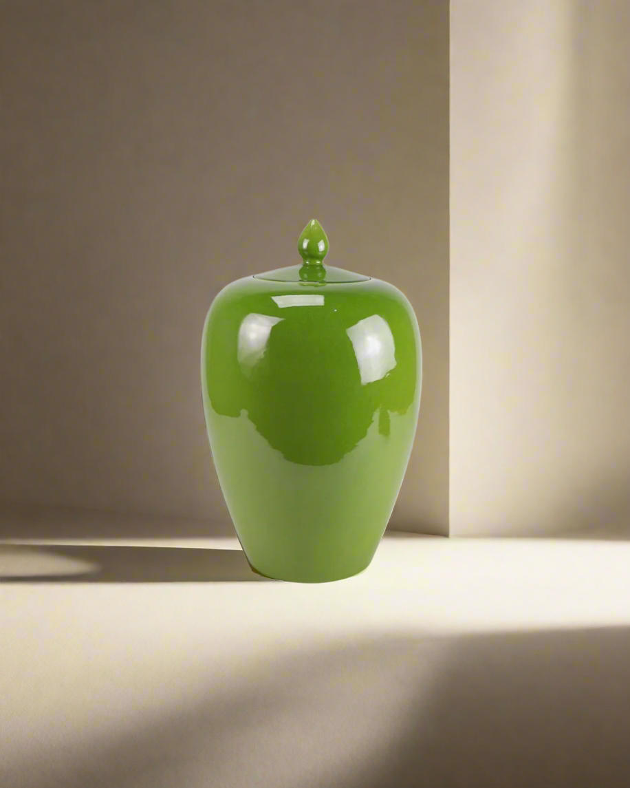 Ensfarget Ginger Jar med spisst lokk