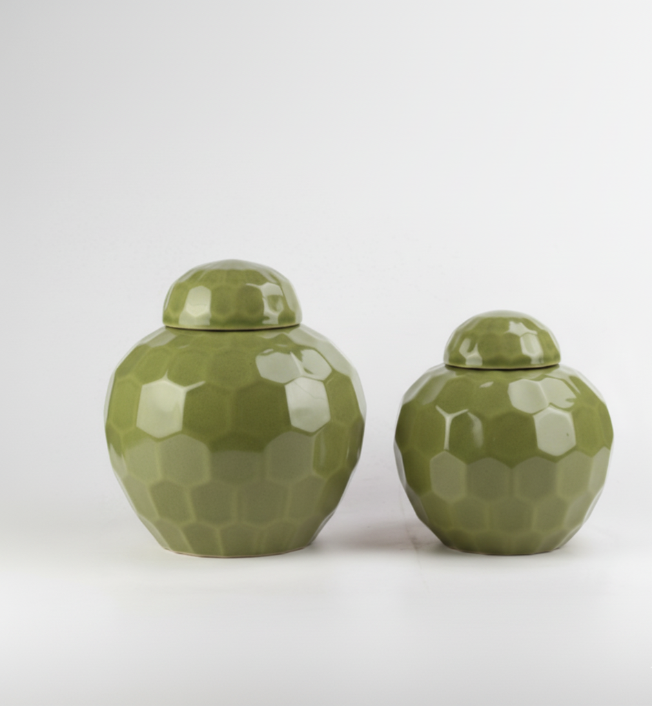 Honeycomb krukke med lokk