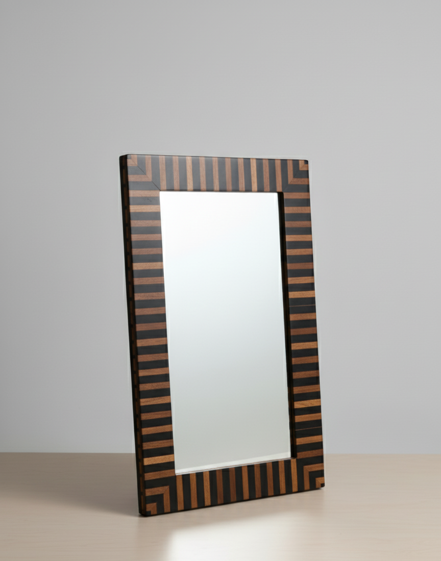 Valnøtt og harpiks speil